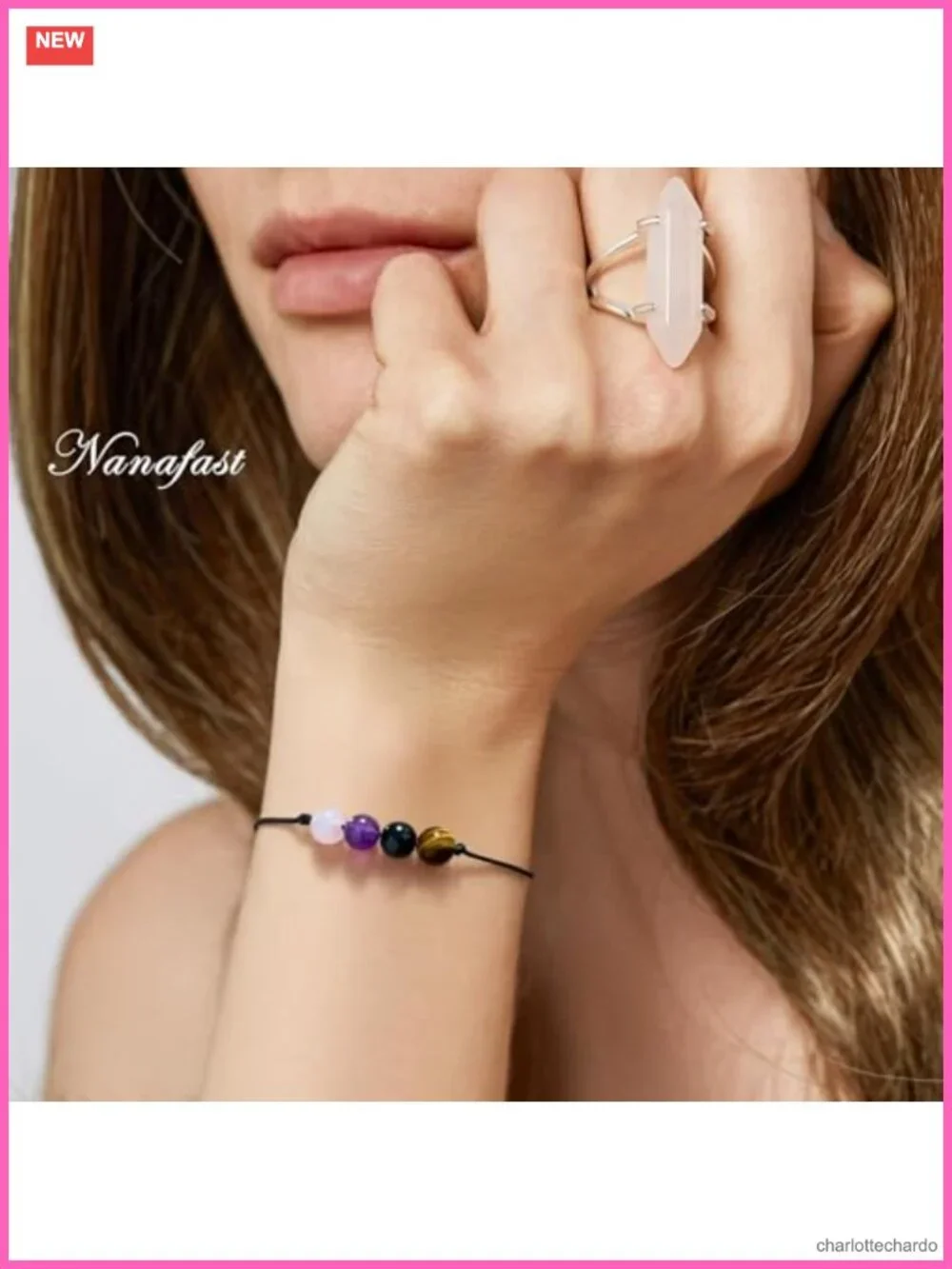 Anxiety Relief Crystal Bracelet Adjustable Healing Stone Gift